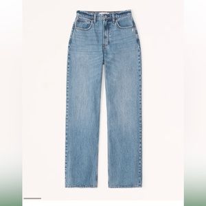 Abercrombie, high-rise loose fit jean size 25, medium wash